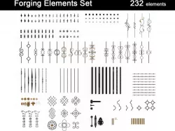 Forging Elements Set 3D model