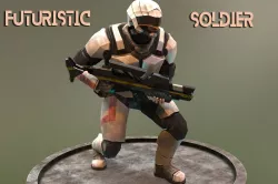 Futuristic Soldier Low-poly 3D model