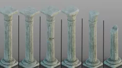 Gothic window pillars 3D model