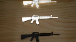 gun modelling Low-poly 3D model