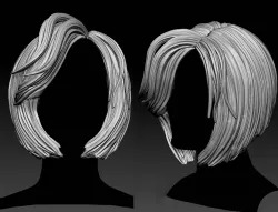 Haircut sculpt female face 3d model anatomy detailed  3D model