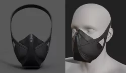 Helmet gas mask scifi military combat soldier armor scifi  Low-poly 3D model