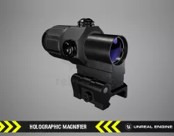 Holographic Magnifier - FPS Gun Attachment for Unreal Engine Low-poly 3D model