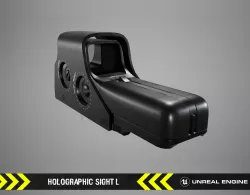 Holographic Sight L - FPS Gun Attachment for Unreal Engine Low-poly 3D model
