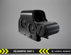 Holographic Sight S - FPS Gun Attachment for Unreal Engine Low-poly 3D model