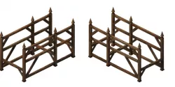 Horse racing area - wooden bar 01 3D model