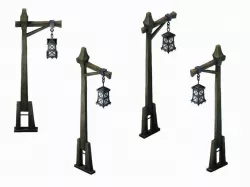 Howling Highlands - lights - wooden bar 01 3D model