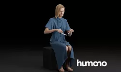 Humano Sitting and eating woman 0612 3D model