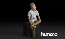 Humano Sitting boy 0608 3D model