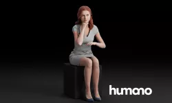 Humano Sitting woman 0602 3D model