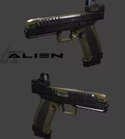 Laugo Alien Pistol Low-poly 3D model