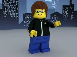 Lego guy with adidas hoodie 3D model