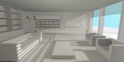 living room interior design minimalist contemporary  3D model