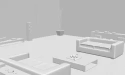 living room interior design minimalist contemporary furniture 3D model