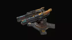Low poly sci fi orbital cannon defence building Low-poly 3D model