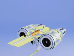 low poly spacecraft fighter Low-poly 3D model
