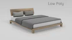 LOW POLY Wood Platform Bed DIY Low-poly 3D model