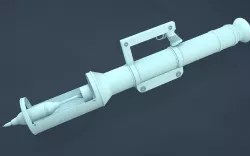 Manual grenade launcher  and Grenade Low-poly 3D model