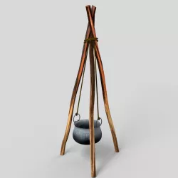 Medieval Cooking Camp Cauldron Pot 3D model