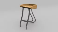 Minimalist 3D chair design for cafe shop 3D model