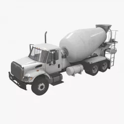  Mixer Truck International 7400 Low-poly 3D model