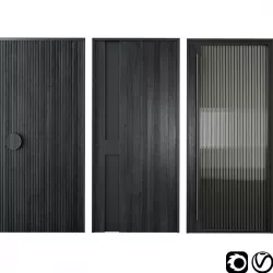 Modern black entrane door 3D model