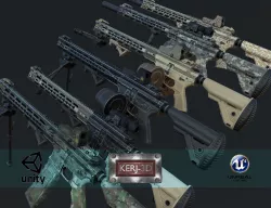 Modular Combat Rifle-Squad Automatic Weapon Variant  Low-poly 3D model