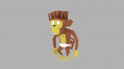 monkey made in blender Low-poly 3D model