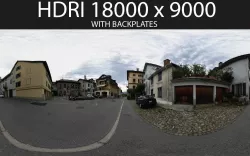 Mountain Town HDRI hdr environment with backplates 3D model