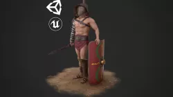 Murmillo Gladiator Low-poly 3D model