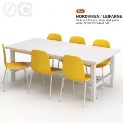 NORDVIKEN LEIFARNE Table and chairs 3D model