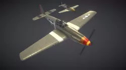 North American P-51 Mustang Low-poly 3D model