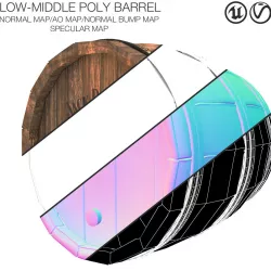 Old barrel Low-poly 3D model