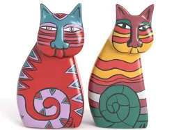 Pair of Cat Ornaments Low-poly 3D model