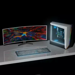 PC Desk Setup 3D model