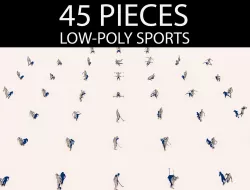 People Doing Sports Pack Low-poly 3D model