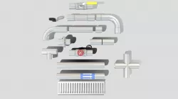Pipe Fittings Set Low-poly 3D model