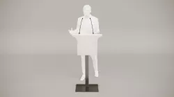 Podium - Modern Speakers Desk With Microphone 3D model