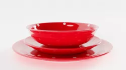 Polka Dot Bowl and Plates 3D model