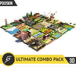Polygon Ultimate Combo Pack Low-poly 3D model