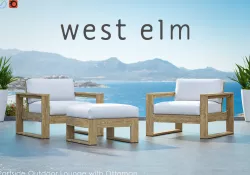 Portside Outdoor Lounge Chair with Ottoman 3D model