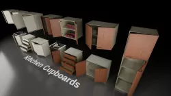 Post Soviet Cupboards UE4 Low-poly 3D model