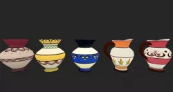 Procedural Vases Low-poly 3D model