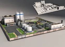 Pumping water purification Low-poly 3D model