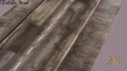Realistic Road with puddles 3D model