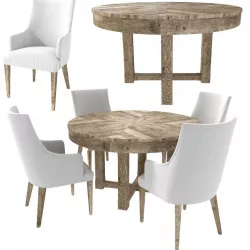 Restoration Hardware ELLA ARMCHAIR and CAYDEN  DINING TABLE 3D model
