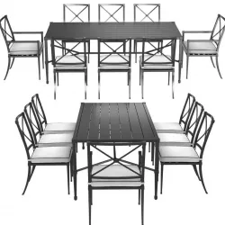 Restoration Hardware Trousdale table and chairs 3D model