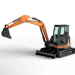Rigged Hitachi Zaxis 55U - ZX55U Hydraulic Excavator 3D model
