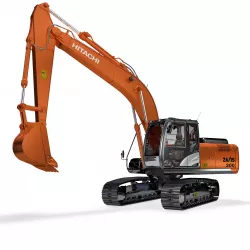 Rigged Hitachi ZX200 Hitachi ZX-5 Series Hydraulic Excavator 3D model