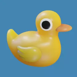 Rubber duck bath toy cartoon character 3D model